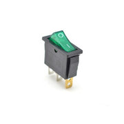 Intrerupator basculant ON-OFF 3 contacte 220V 16A cu LED verde de semnalizare, contacte 6.3mm