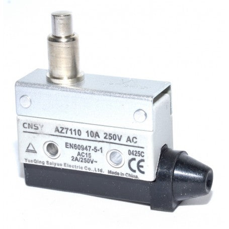 Intrerupator limitator cu buton metalic, vedere laterala, 10A 250V AC, certificat EN60947-5-1