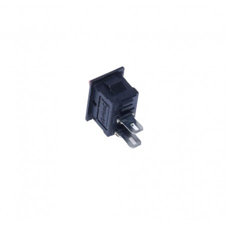 intrerupator mini ON/OFF, vedere din spate cu cleme laterale de fixare si contacte metalice