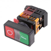 Intrerupator motor ON/OFF, NO/NC, IP65, 10A 220V, butoane verde pornire si rosu oprire, montaj panou