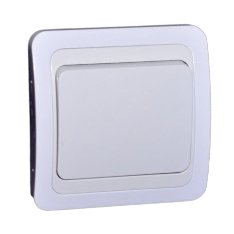 Intrerupator ON/OFF ceramic 250V 10A, montaj incastrat, carcasa alba cu design neutru pentru iluminat rezidential