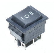 Intrerupator basculant KCD4 cu 3 pozitii ON/OFF/ON, 16A 250V, 6 contacte, carcasa neagra
