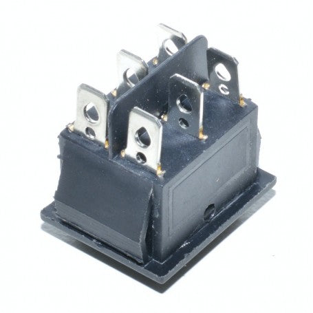 Intrerupator basculant KCD4 vazut din spate, contacte metalice pentru conexiuni electrice