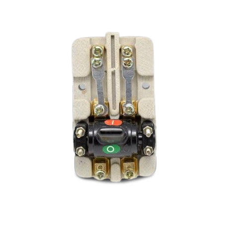 Intrerupator trifazic 26A vedere spate cu borne de conectare si buton ON/OFF