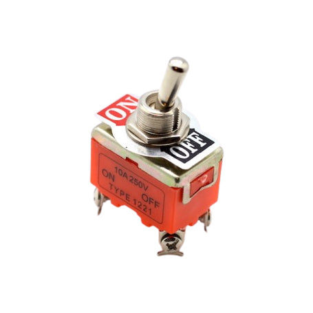 Intrerupator basculant dublu ON-OFF 15A 250V, 4 contacte cu surub, corp portocaliu ignifug