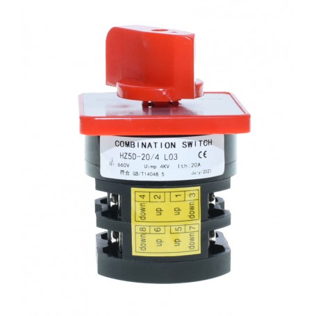Comutator rotativ 660V, vedere laterala cu bornele numerotate si corp negru