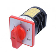 Intrerupator cu came rotativ 1-0-2, 20A/4kW, 660V, maner rosu, pozitie neutra 0