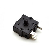 Intrerupator rotativ calorifer 2 trepte 220V, 2.5A, 3 contacte metalice, carcasa neagra compacta