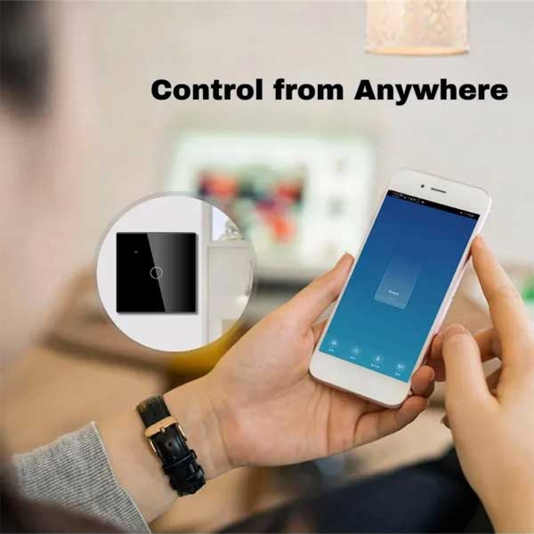 Intrerupator smart WiFi controlat de la distanta prin telefon, montaj in doza standard