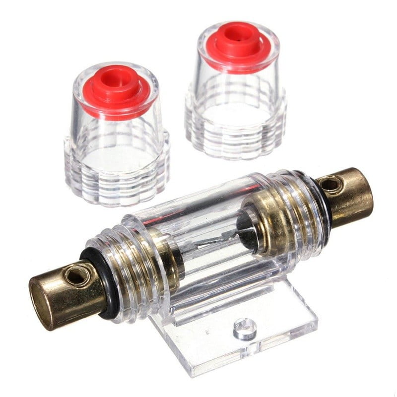 Suport siguranta transparent 60A cu terminale metalice pentru protectia circuitului audio auto