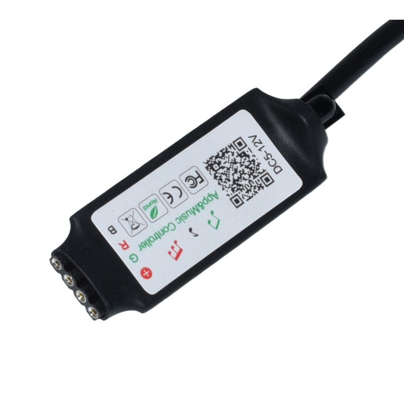 Controller compact Bluetooth pentru banda LED RGB, DC 5-12V, conector 4 pini RGB