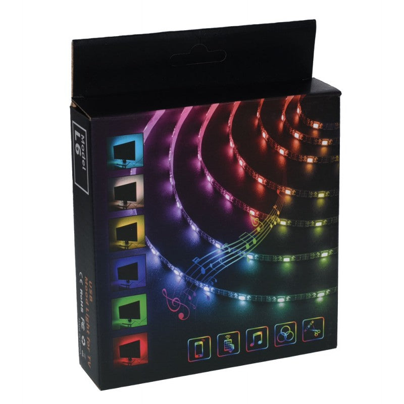 Cutie ambalaj kit banda LED RGB pentru TV, cu telecomanda si controller Bluetooth incluse