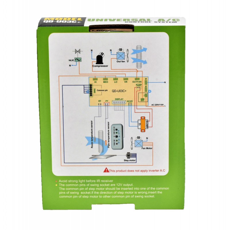 Schema electrica conexiuni kit control A/C, 220V, compatibil unitati split non-inverter