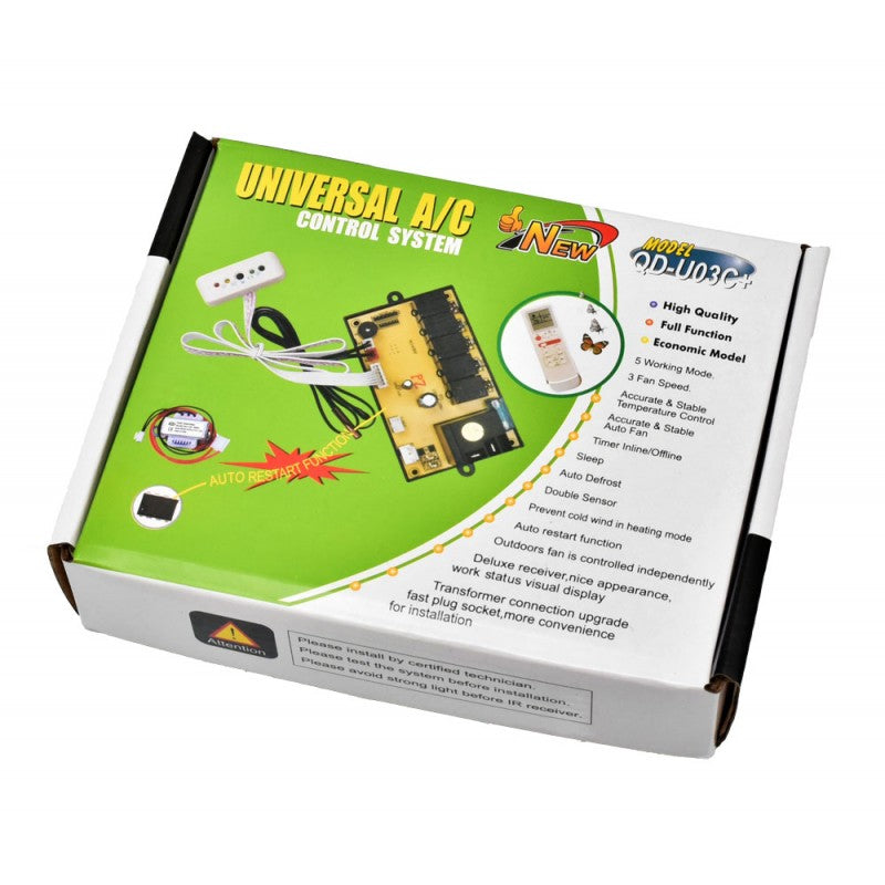Cutie ambalaj kit universal control A/C, 5 moduri de lucru, 3 viteze ventilator, functie auto-restart