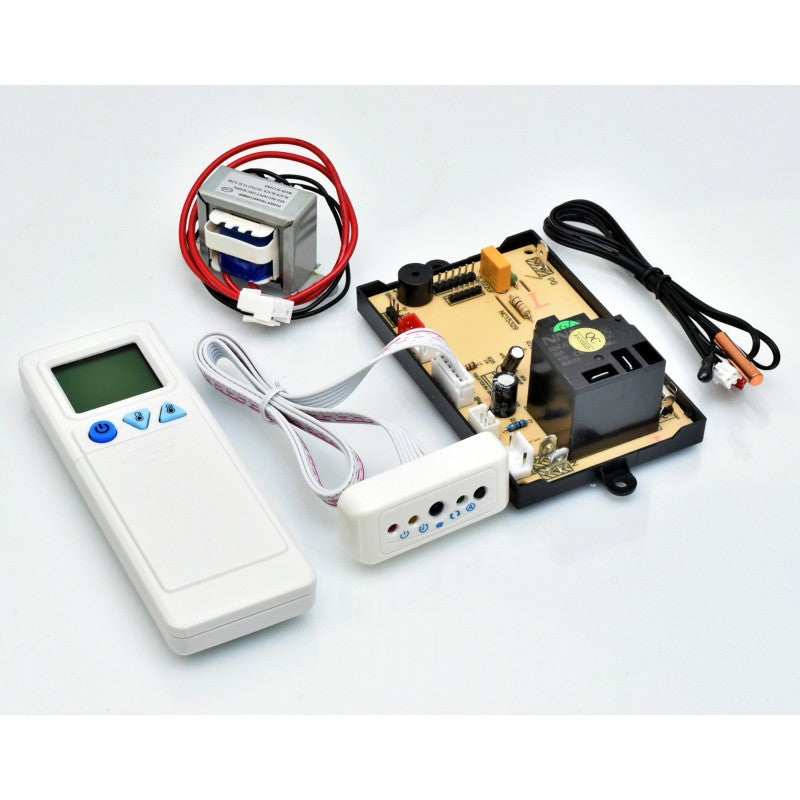 Kit control universal A/C desfacut, componente separate: placa, telecomanda LCD, transformator si senzori