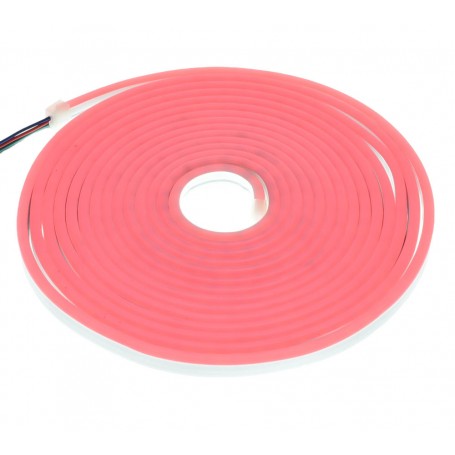 Banda LED neon flexibila, culoare rosie, rola 5m, 12V, invelis silicon IP65