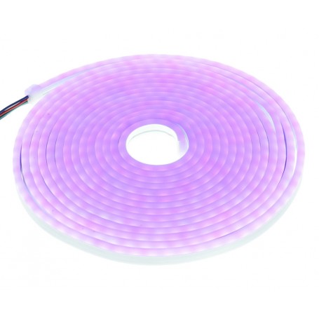 Banda LED neon tip silicon flexibila, culoare mov-roz aprins, rola 5m, 12V