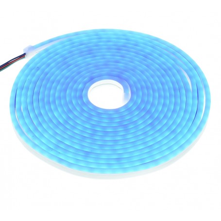 Banda LED neon rola 5m, culoare albastra uniforma, silicon flexibil, 12V IP65