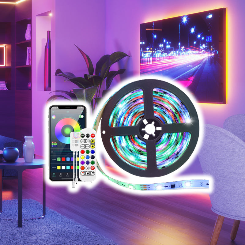 Banda LED RGB 5050 pentru TV, 3m, control Bluetooth si telecomanda, 16 milioane culori, alimentare USB