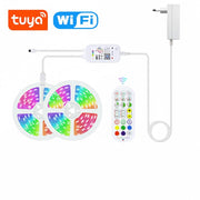 Banda LED RGB Smart 30m, 24V, Wi-Fi, kit complet cu controler, telecomanda RF 24 butoane si adaptor