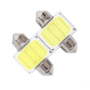 Set 2 becuri LED auto COB 31mm, 3W, lumina alba, soclu feston, pentru plafon sau numar de inmatriculare