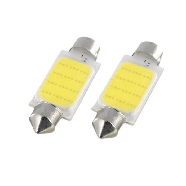 Set 2 becuri LED COB feston 39mm, 3W, 12V, lumina alba, pentru iluminat interior auto