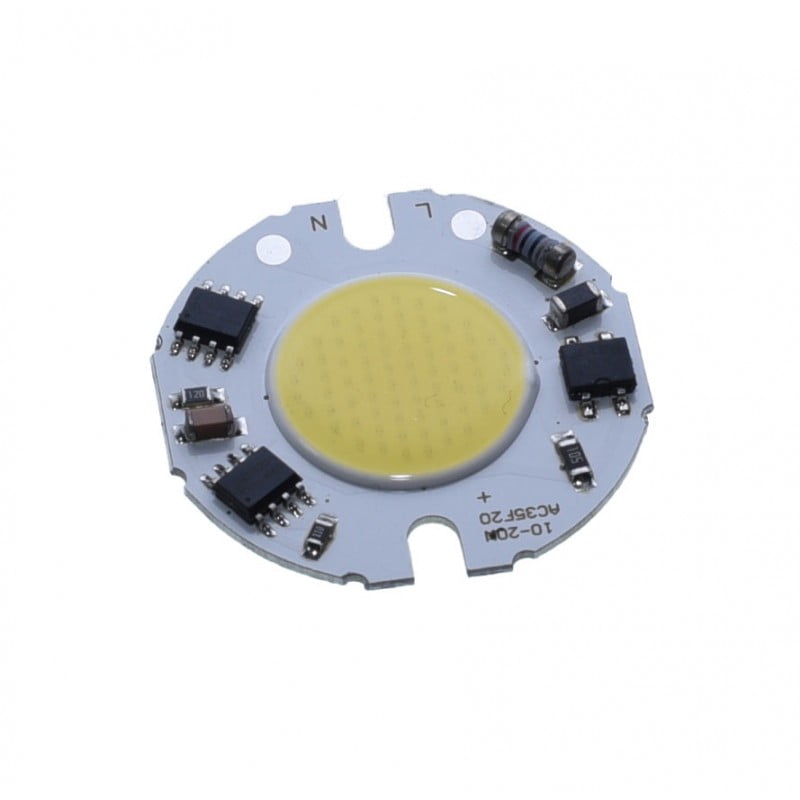 Modul LED COB 35mm 15W 220V alb rece 6500K 1200lm cu driver integrat pe placa circulara