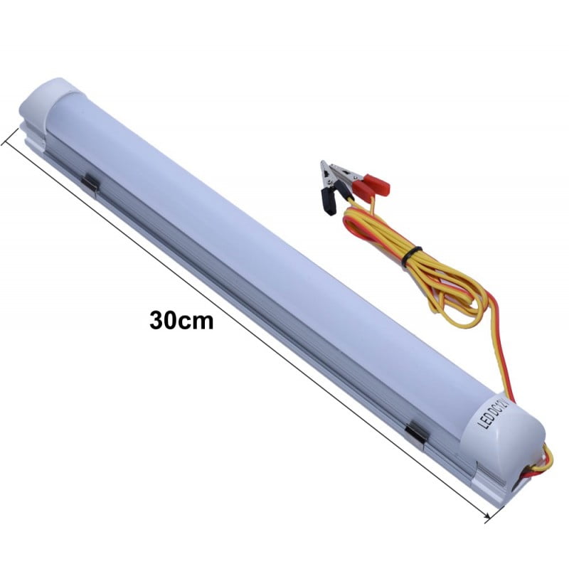 Tub LED T8 30cm lungime, 9W, alimentare 12V DC, dimensiuni vizibile