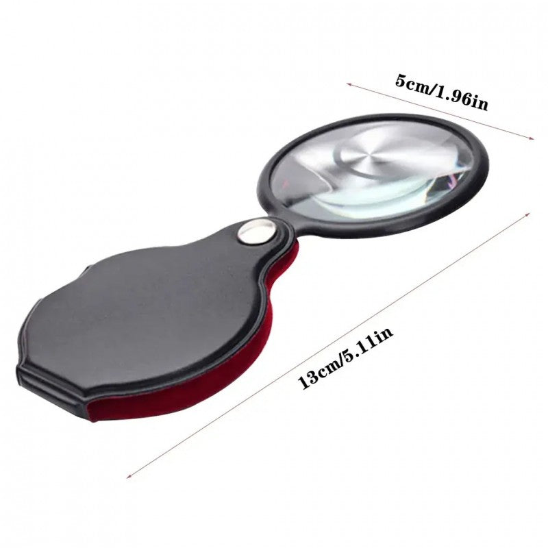 Lupa pliabila cu dimensiuni 13cm lungime si lentila 5cm diametru, marire 8x