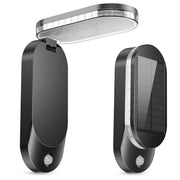 Lampa LED solara pliabila cu senzor de miscare pentru exterior, 600 lumeni, unghi reglabil 0-90 grade, negru