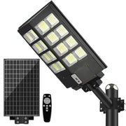 lampa solara stradala 800W 640 LED-uri IP65, cu panou solar separat, telecomanda si suport de montaj pe stalp