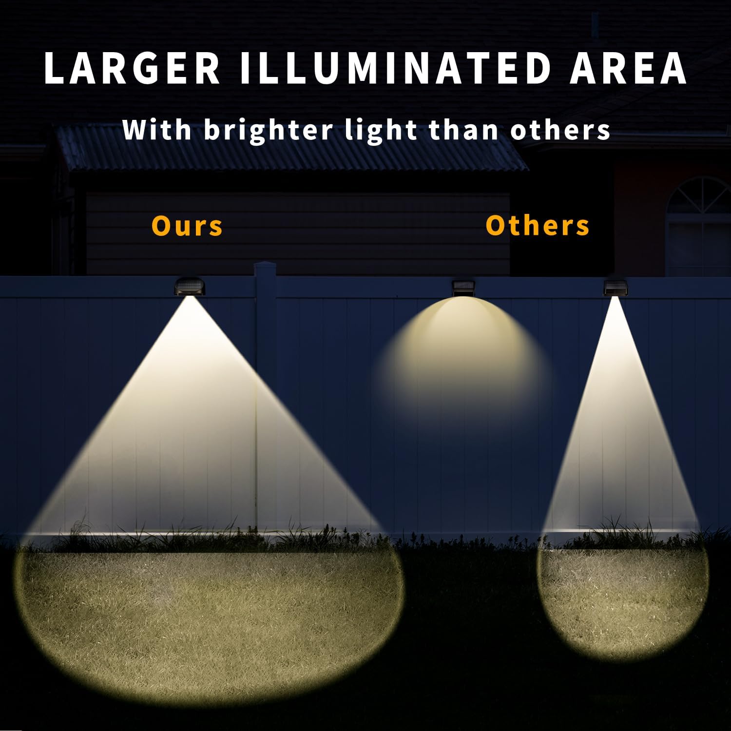 Lampa solara de perete cu zona de iluminare larga de 60 lumeni comparativ cu modele similare, fascicul directional noapte