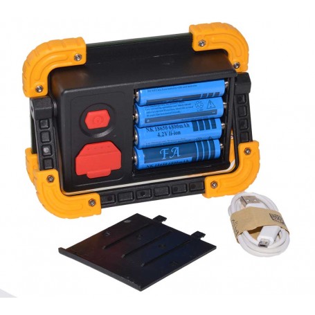 Compartiment acumulatori 18650 deschis, lampa de lucru 30W cu cablu micro-USB si capac detasabil