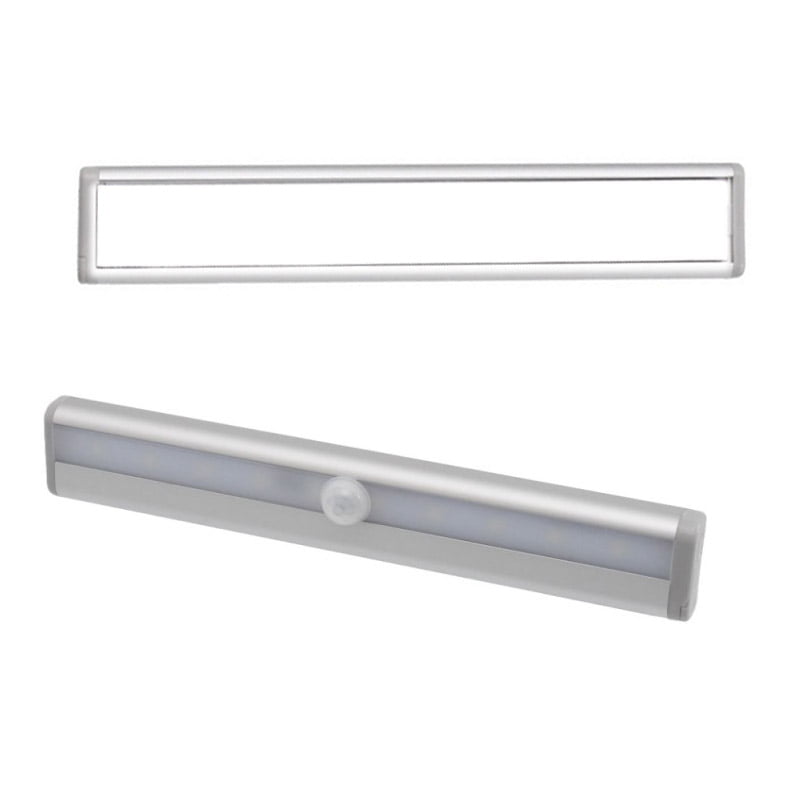 Lampa LED mobila cu senzor PIR, 10 LED-uri, alimentare 4xAAA, carcasa aluminiu, montaj magnetic