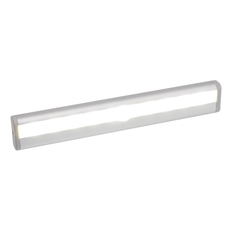 Bara LED pentru mobila aprinsa, lumina alba uniforma, carcasa argintie din aluminiu