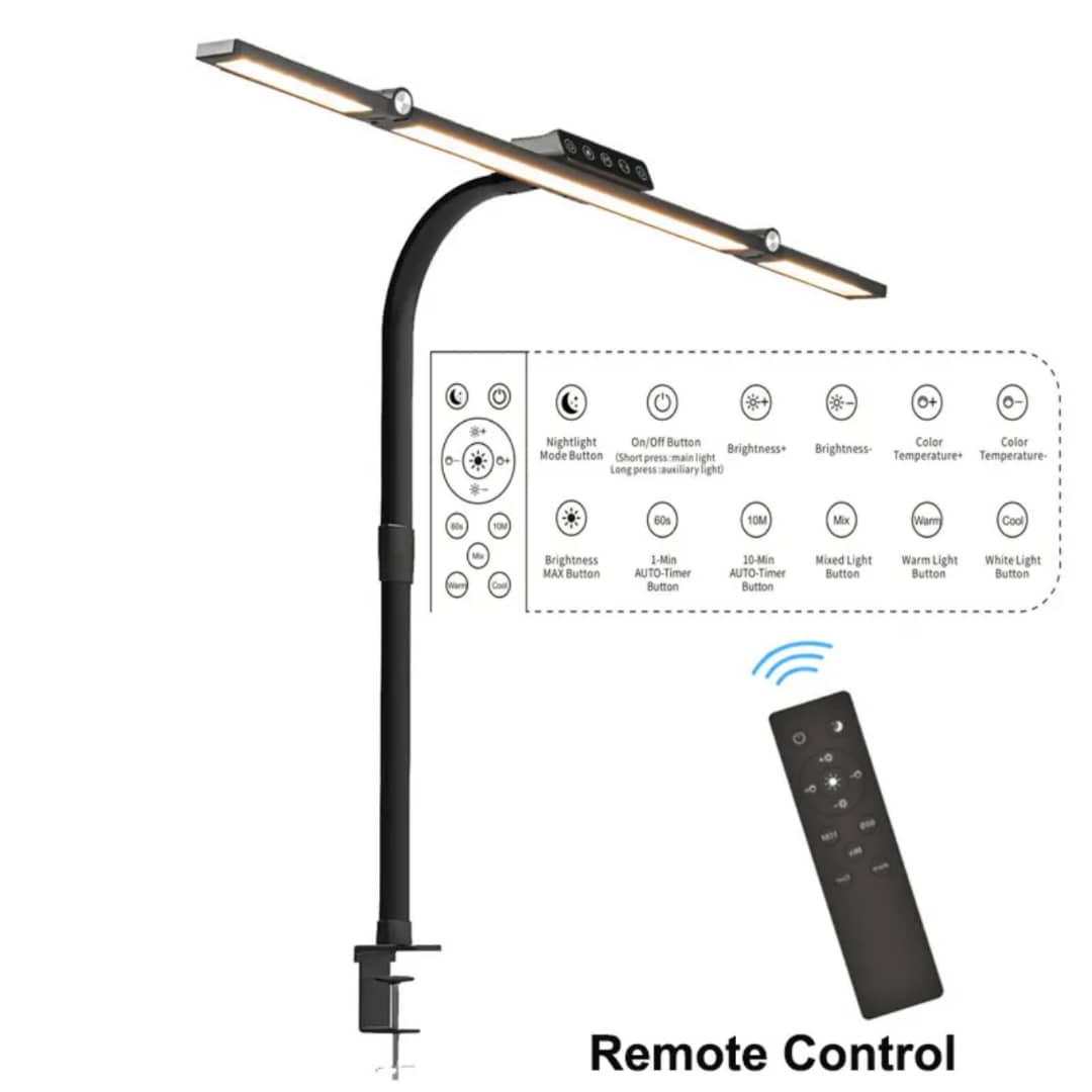 Lampa LED birou cu telecomanda, functii complete: timer, luminozitate si temperatura culoare