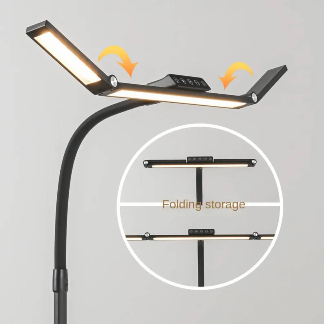 Lampa LED birou cu brate pliabile, design compact pentru depozitare usoara