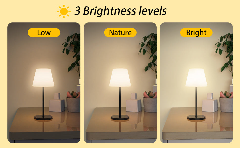 Lampa de masa solara cu 3 niveluri de luminozitate reglabile: scazut, mediu si puternic
