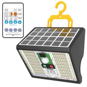 Lampa solara LED cu senzor PIR, telecomanda, 3 temperaturi culoare 3000K-6000K, montaj carlig sau magnet