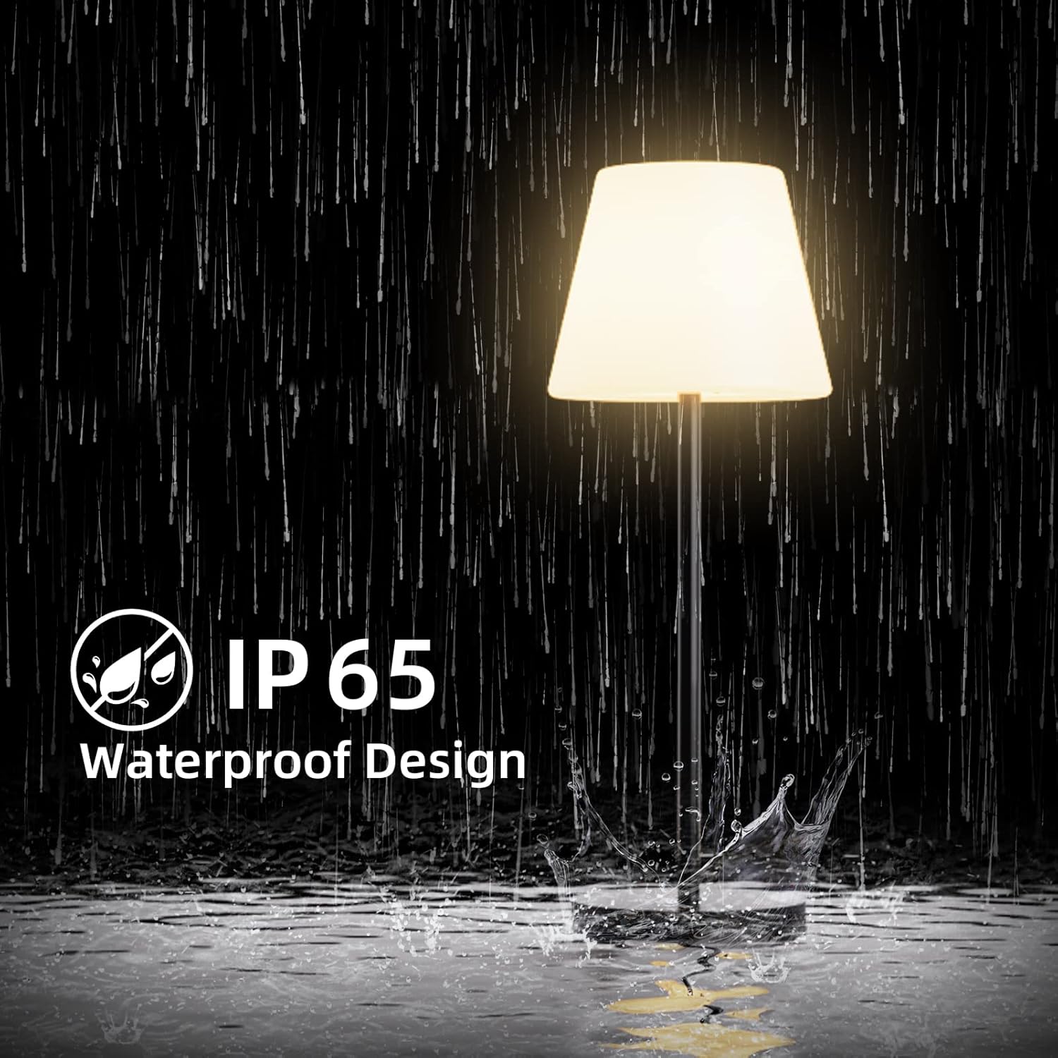 Lampa de masa solara IP65 rezistenta la ploaie, design impermeabil pentru utilizare in exterior