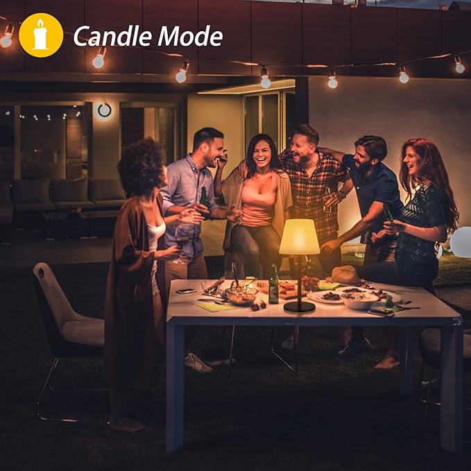 Lampa de masa solara cu mod lumanare, lumina calda ambientala pentru petreceri in aer liber