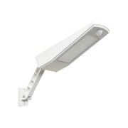 Lampa solara LED de perete cu senzor de miscare, 900lm, rotire 180°, IP65, montaj pe suport reglabil, alba