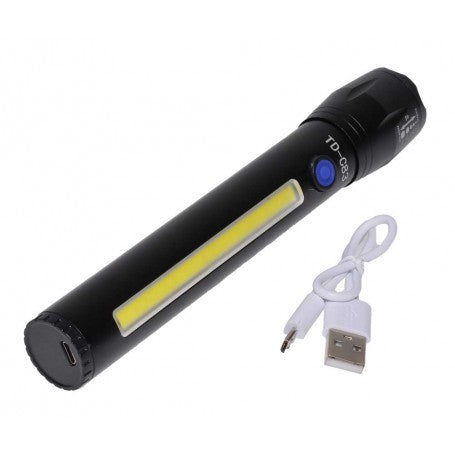Lanterna LED 7W cu acumulator si cablu USB de incarcare inclus, format compact 165mm
