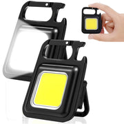 Mini-lanterna LED COB 6W tip breloc cu carabina, 500 lumeni, reincarcabila USB-C, carcasa aluminiu