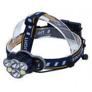 Lanterna frontala 6 LED-uri (4 SMD + 2 COB), 90000 lumeni, 8 moduri iluminare, banda reglabila
