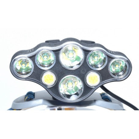 Modul LED frontal cu 4x XPE, 2x T6 si 2x COB, vedere frontala apropiata 90000 lumeni