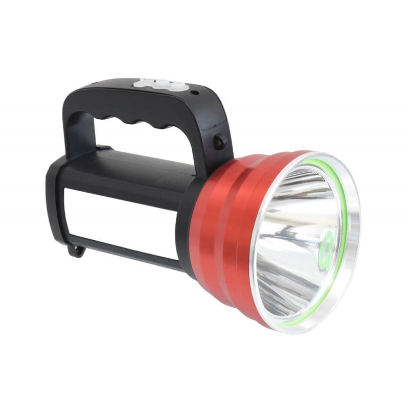 Lanterna LED portabila 300W cu acumulator 5000mAh, lampa laterala SMD si maner ergonomic, corp rosu-negru