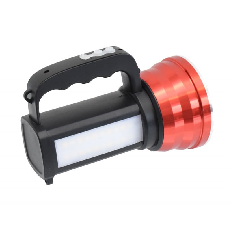 Lanterna LED portabila cu lampa laterala de lucru SMD activa, vedere spate-lateral