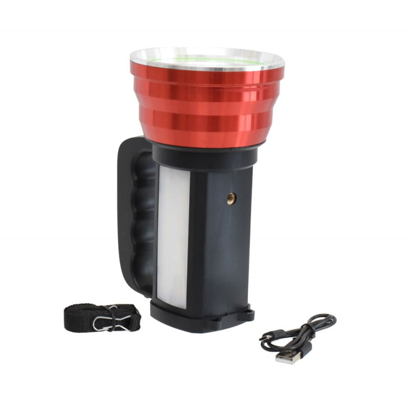 Lanterna LED portabila cu acumulator, cablu micro-USB si curea incluse in pachet