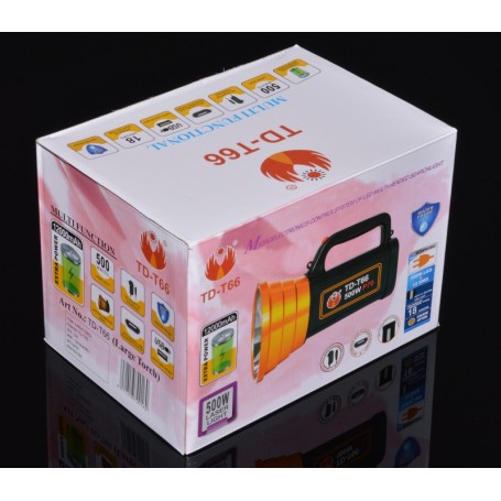 Cutie de ambalaj lanterna LED multifunctionala 500W cu autonomie 18 ore si acumulator 12000mAh